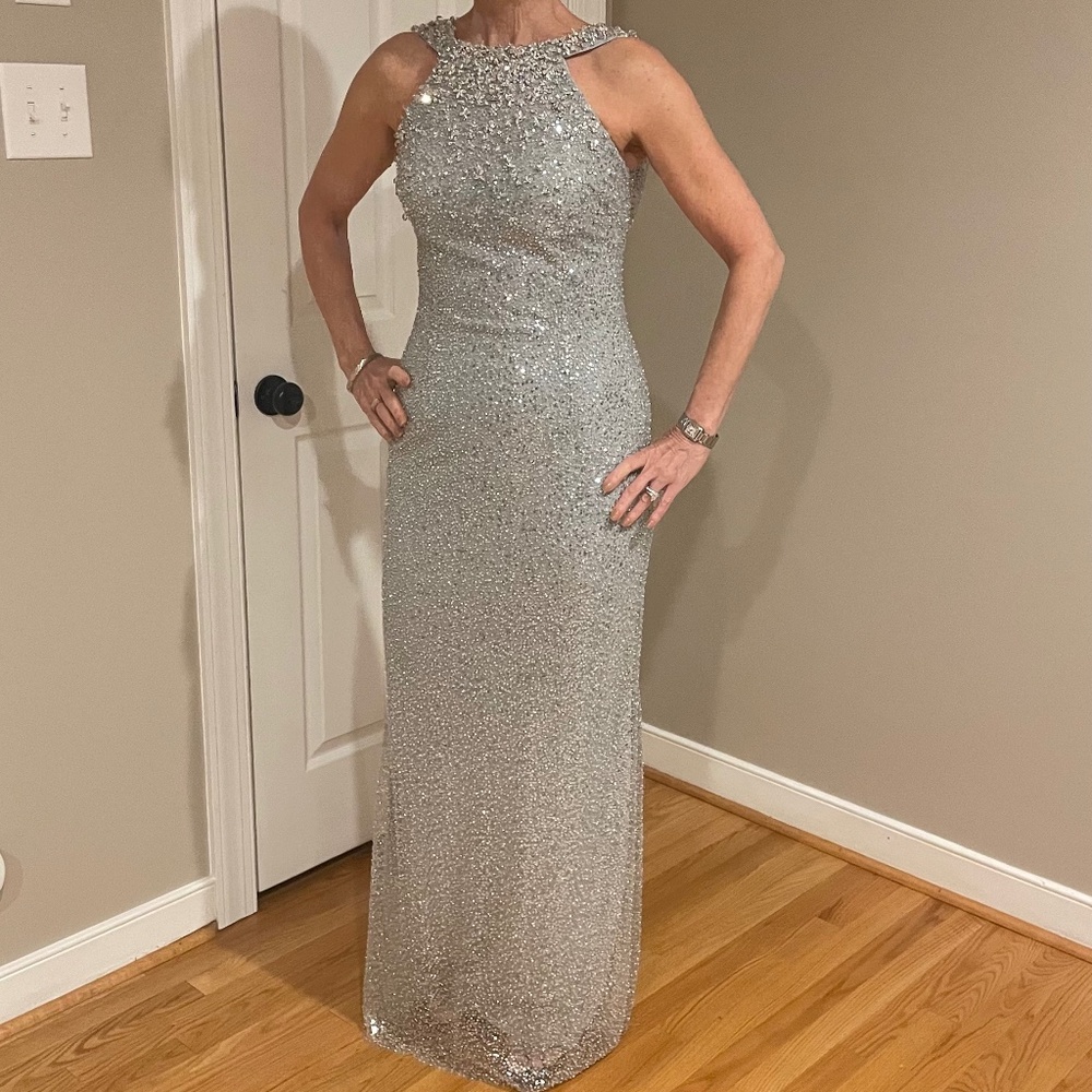 Size 6 floor length sequin Rickie Freeman formal gown